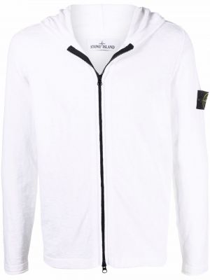 Strikket hettegenser Stone Island hvit