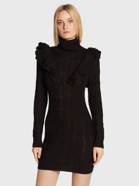 Трикотажное приталенное платье Fracomina черное