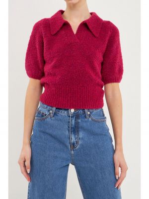 Женский свитер с воротником и короткими рукавами endless rose