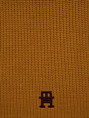 Желтый однотонный шерстяной шарф Tommy Hilfiger