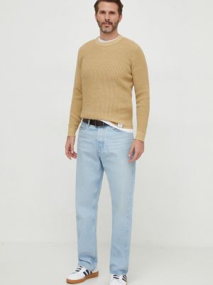 Sweter bawełniany Pepe Jeans beżowy