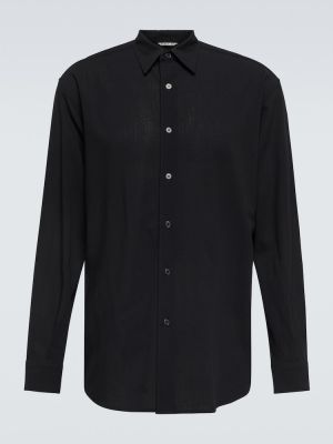 Vlnená košeľa Auralee čierna