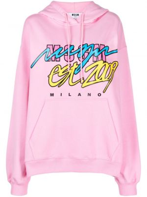 Jersey hoodie mit print Msgm pink