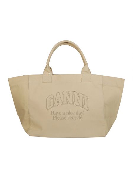 Shopper handtasche Ganni beige