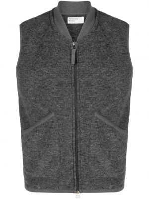Fleecová vesta na zips Universal Works sivá