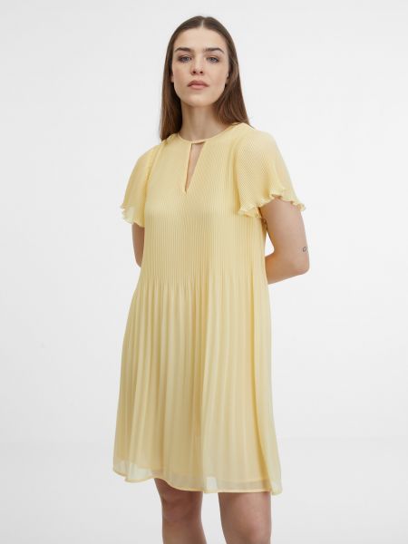 Plisované šaty Orsay žltá
