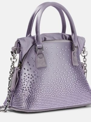 Saténová nákupná taška Maison Margiela fialová