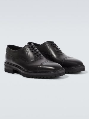 Pantofi oxford din piele Manolo Blahnik negru