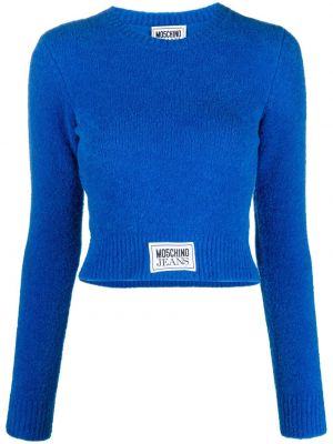Pletený sveter Moschino Jeans modrá