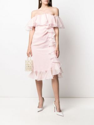 Vestido de noche drapeado Giambattista Valli rosa