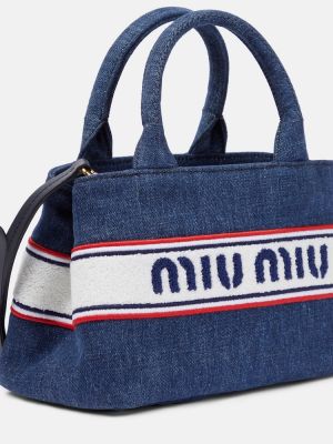 Nákupná taška Miu Miu modrá