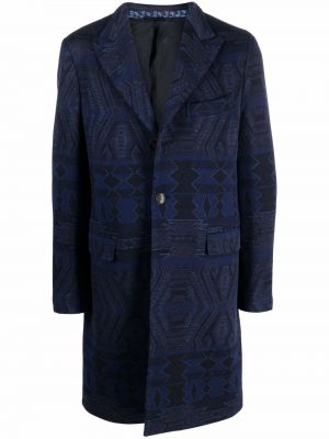 ETRO abrigo con motivo Carpet en jacquard - Azul