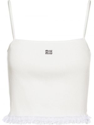 Top mit stickerei Miu Miu weiß