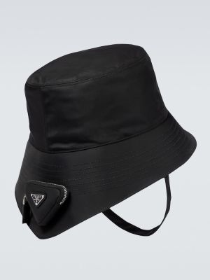 Nylonowy kapelusz Prada czarny