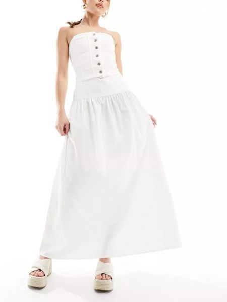 Длинная юбка с низкой талией Asos белая