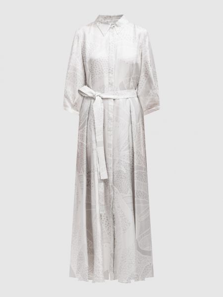 Шовкова сукня-сорочка з принтом Gabriela Hearst сіра