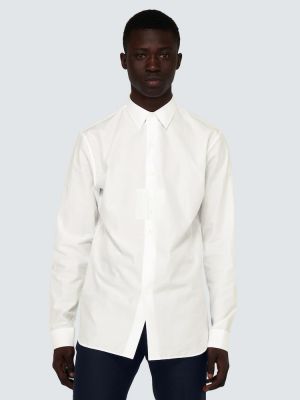 Camicia di cotone in tessuto jacquard Berluti bianco
