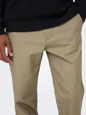 Pantalon large Only & Sons beige
