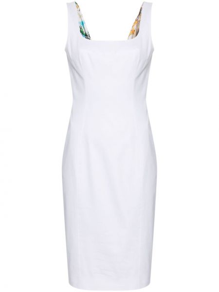 Biała sukienka koktajlowa Moschino