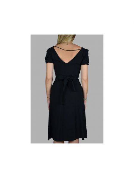 Mini vestido con escote v drapeado Prada negro