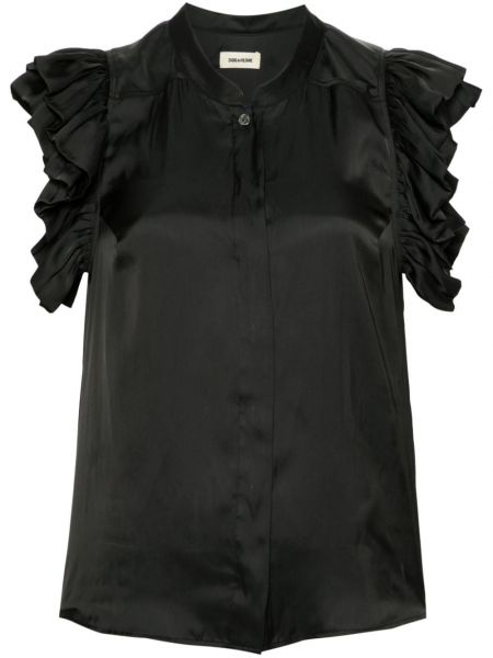 Сатенена блуза с волани Zadig&voltaire черно