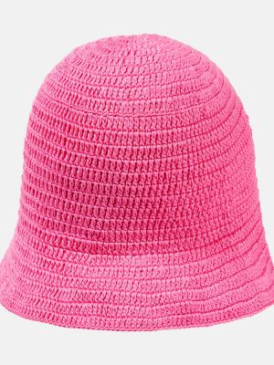 Bavlněný klobouk Anna Kosturova růžový