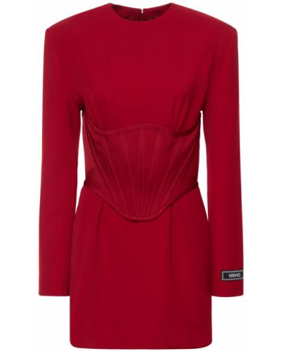 Vlněné mini šaty Versace červené