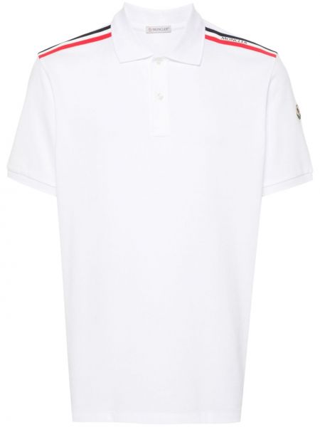 Поло тениска на райета Moncler бяло