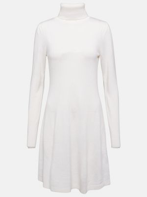 Кашемировое шерстяное платье мини Jardin Des Orangers белое