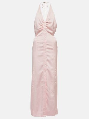 Μάξι φόρεμα Ganni ροζ