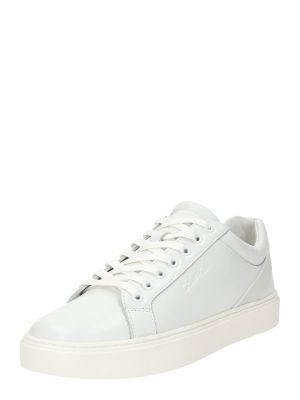 Sneakerși cu șireturi cu dungi din dantelă Calvin Klein alb