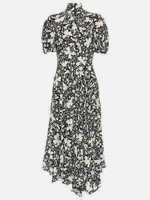 Jedwabna sukienka midi w kwiatki Stella Mccartney