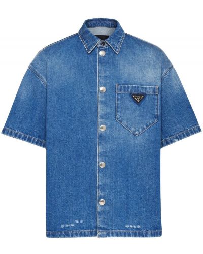 Джинсовая рубашка Prada, синяя
