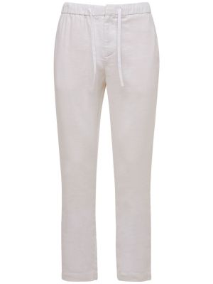 Pantalones chinos de lino de algodón Frescobol Carioca blanco