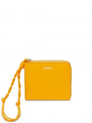 Usnjena denarnica Jil Sander oranžna