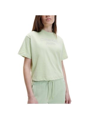 Tričko s krátkými rukávy Calvin Klein Jeans zelené
