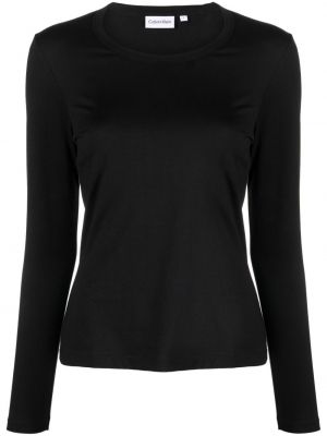 Памучен пуловер Calvin Klein черно