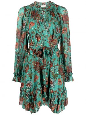 Obleka s cvetličnim vzorcem s potiskom Ulla Johnson zelena
