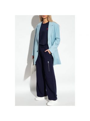 Pantalones de lana Ami Paris azul