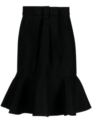 Spódnica wełniana plisowana Sacai czarna