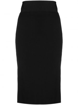 Falda midi ajustada de cintura alta P.a.r.o.s.h. negro