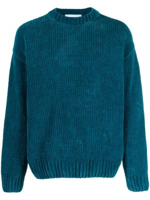 Sweter bawełniany z okrągłym dekoltem Bonsai niebieski