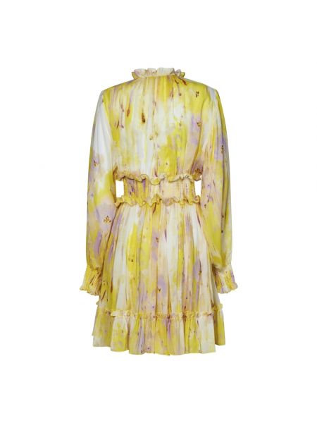 Sukienka mini z falbankami Msgm żółta