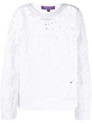 Sweat en coton avec manches longues Ralph Lauren Collection blanc