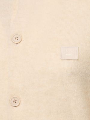 Cardigan di lana in maglia Acne Studios beige