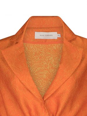 Žakardinis gėlėtas švarkas Silvia Tcherassi oranžinė