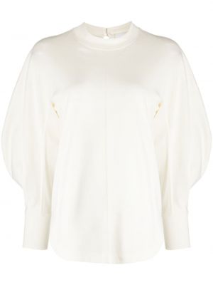 Bavlněné top s knoflíky Mame Kurogouchi - bílá