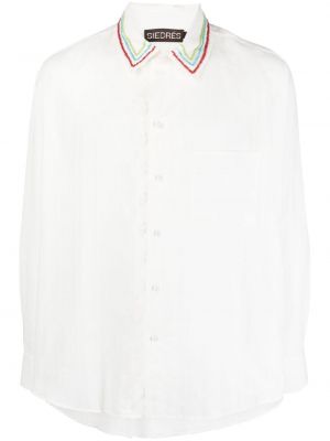 Βαμβακερό μακρύ πουκάμισο Siedres λευκό