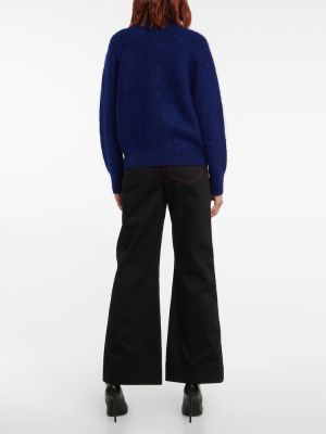 Вълнен пуловер от мохер Victoria Beckham синьо