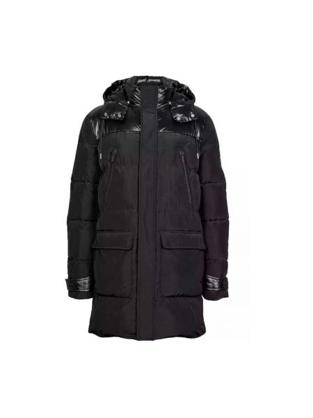 Pikowana kurtka puchowa z kapturem Karl Lagerfeld czarna